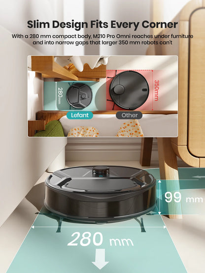 Lefant M265 Wet and Dry Robot Vacuum Cleaner, 20000Pa, Self Cleaning Wet Roller, Clean Water Wash, Laser dToF, Anti-Tangle, WiFi 2.4G/5G/Alexa/APP