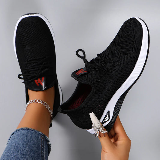 Dam mesh-sneakers med platt sula – Andningsbara, casual, sommar, storlek 37–41