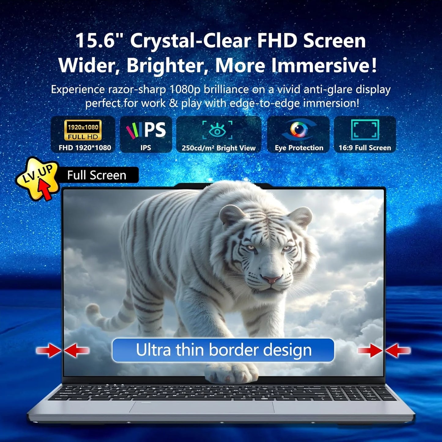 ZHUJIC 15,6" Laptop Intel Core i9-9900 16GB DDR4 Upp till 2TB SSD – Windows 11 FHD IPS Fingeravtryck WiFi Bluetooth 5000mAh, Silver