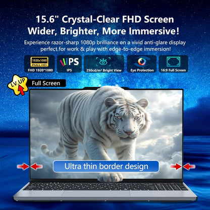 ZHUJIC 15,6" Laptop Intel Core i9-9900 16GB DDR4 Upp till 2TB SSD – Windows 11 FHD IPS Fingeravtryck WiFi Bluetooth 5000mAh, Silver