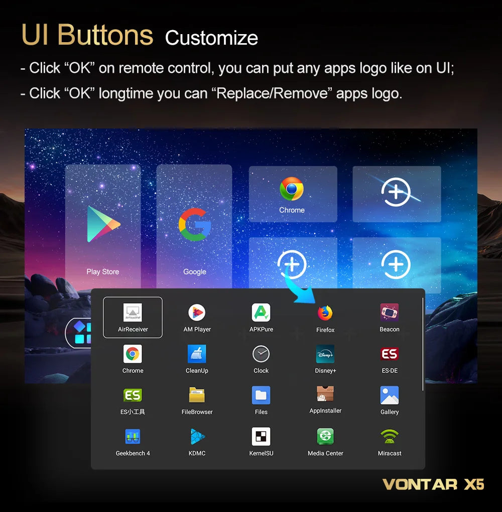 VONTAR X5 TV Box Android 14 Amlogic S905X5M(S905A) 4GB 128GB 32GB 64GB 1000M LAN Wifi6 4K AV1 Media Player TV Box Set Top Box