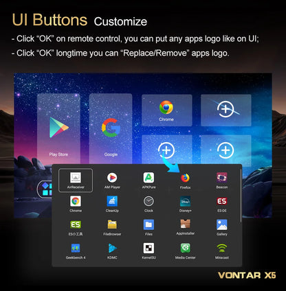 VONTAR X5 TV Box Android 14 Amlogic S905X5M(S905A) 4GB 128GB 32GB 64GB 1000M LAN Wifi6 4K AV1 Media Player TV Box Set Top Box