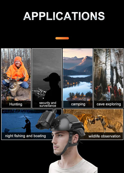 New 4K UHD Helmet Mounted Night Vision Binoculars 36MP Head Mounted Tactical 400M Hunting Infrared Digital NVG Goggles NV8161