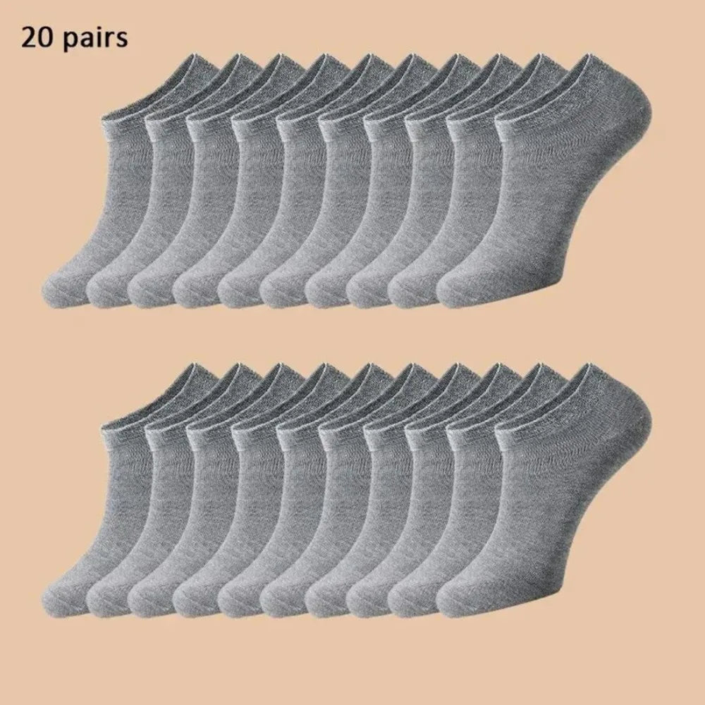 Unisex Båtsockor – Tunna, Andningsbara, Anti-lukt, 6–40-pack, Svart/Vit/Grå