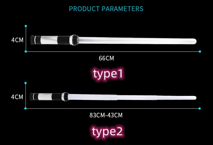 Lightsaber 2 In 1 RGB Adjustable Light Saber Toys Children Double Switch Sword Toys For Boys Luminous Gifts Light Saber