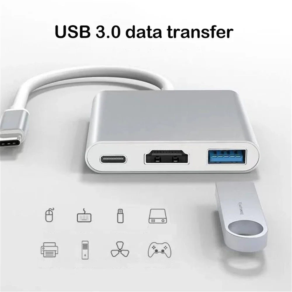 USB-C 3-i-1-hubb med HDMI, USB 3.0 och PD