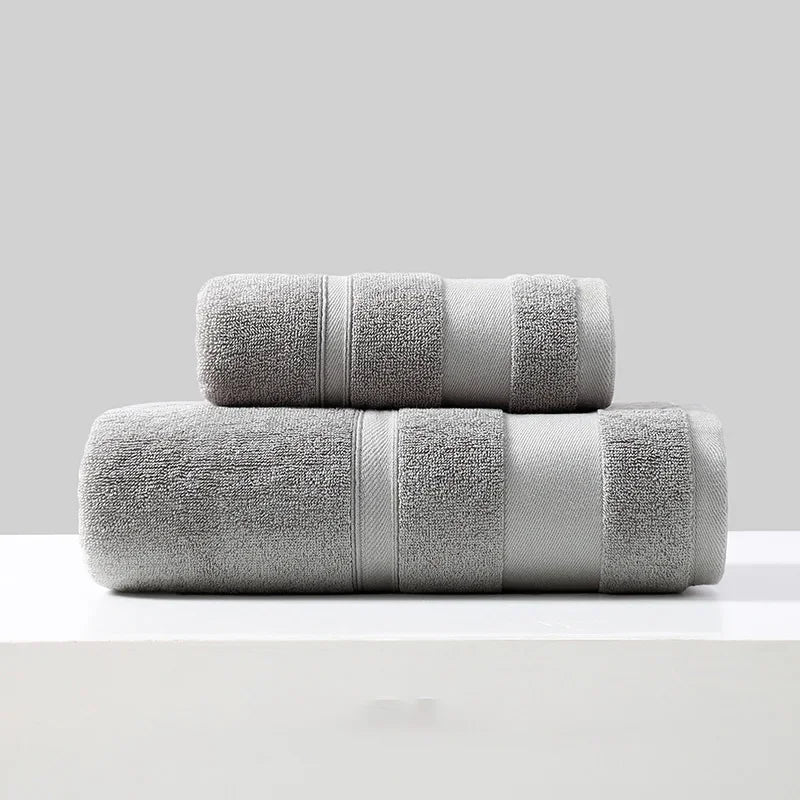 2pcs/Set Cotton Towels For Adults Towel Set Soft Bath Highly Absorbent Face Towel Comfortable Bathroom Shower Bath Towel Set