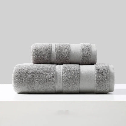 2pcs/Set Cotton Towels For Adults Towel Set Soft Bath Highly Absorbent Face Towel Comfortable Bathroom Shower Bath Towel Set