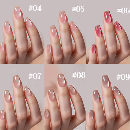 1-12pcs SHAKA Autumn Tanhua Cat Eye Pink Transparent Color Gel Nail Polish 2026 New Simple And Generous Halloween Nail Gel