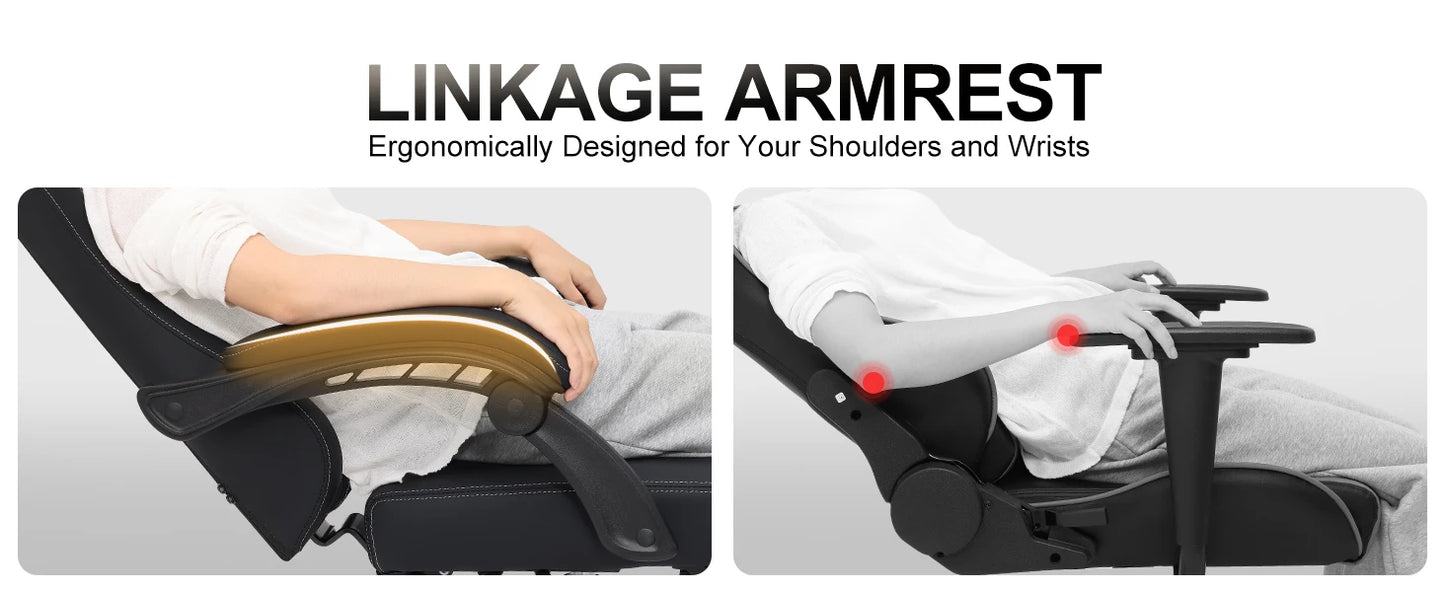 Vittanly Gaming Chair Ergonomic Gaming Chair with Headrest, Lumbar Cushion and Footrest, Height-Adjustable Rotating Office Chair
