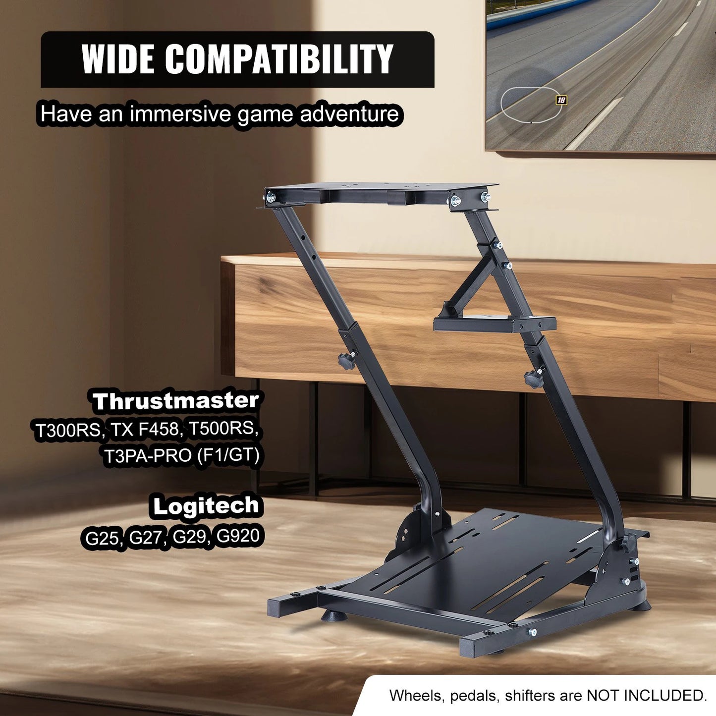 Racing Simulator Self-Career Steering Wheel Stand with Optional Shifter Mount for Xbox PS PlayStation for Logitech G27 G29 Gaming Wheel Stand Wheel Pedals