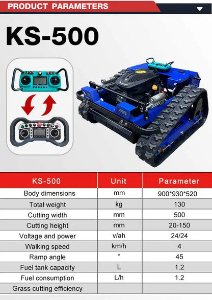 CE Certified Multi-use Trimmer 1000mm Cutting Width Tracked Lawn Mower Remote Control High Efficiency Customization Landscape