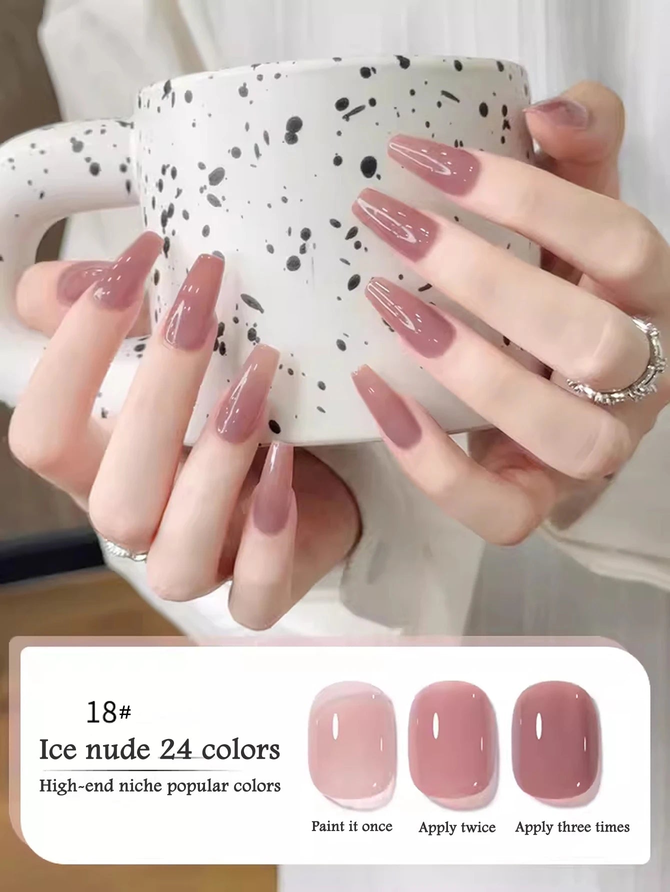 1-30pcs PSK Nude Pink Color Nail Art Ice Transparent Bare Color Nail Enamel 2026 New Net Red Popular White Gel Nail Polish