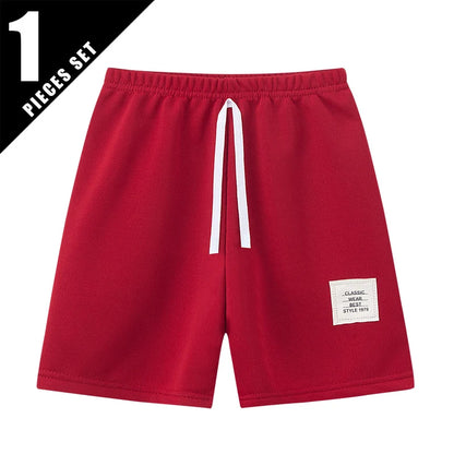 1/3/6 Pcs Children's Solid Color Drawstring Strap Shorts Boy Casual Fashion Pants Girl Joker Comfortable Elastic Waist Pants