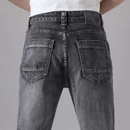 Tunna stretchiga denimjeans för män
