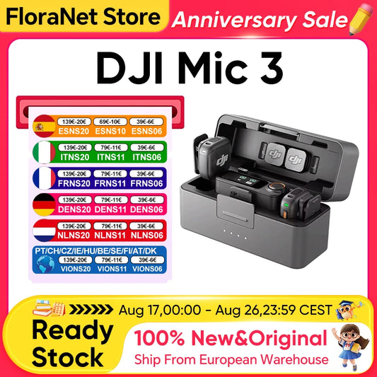DJI Mic 3 trådlös streamingmikrofon – 32-bit float och brusreducering
