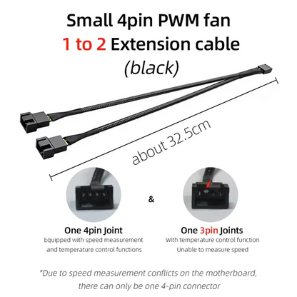 4-pin PWM-fläktkabel och splitter – 1 till 1, 2, 3 eller 4