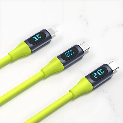 USB-C-laddkabel med digital effektmätare – 100 W/240 W, 1,5 m