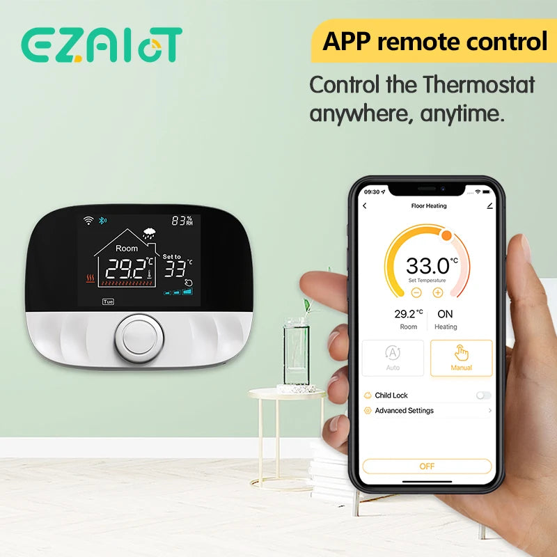 EZAIOT trådlös rumstermostat med mottagare – med eller utan Wi-Fi