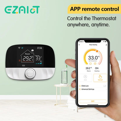 EZAIOT trådlös rumstermostat med mottagare – med eller utan Wi-Fi