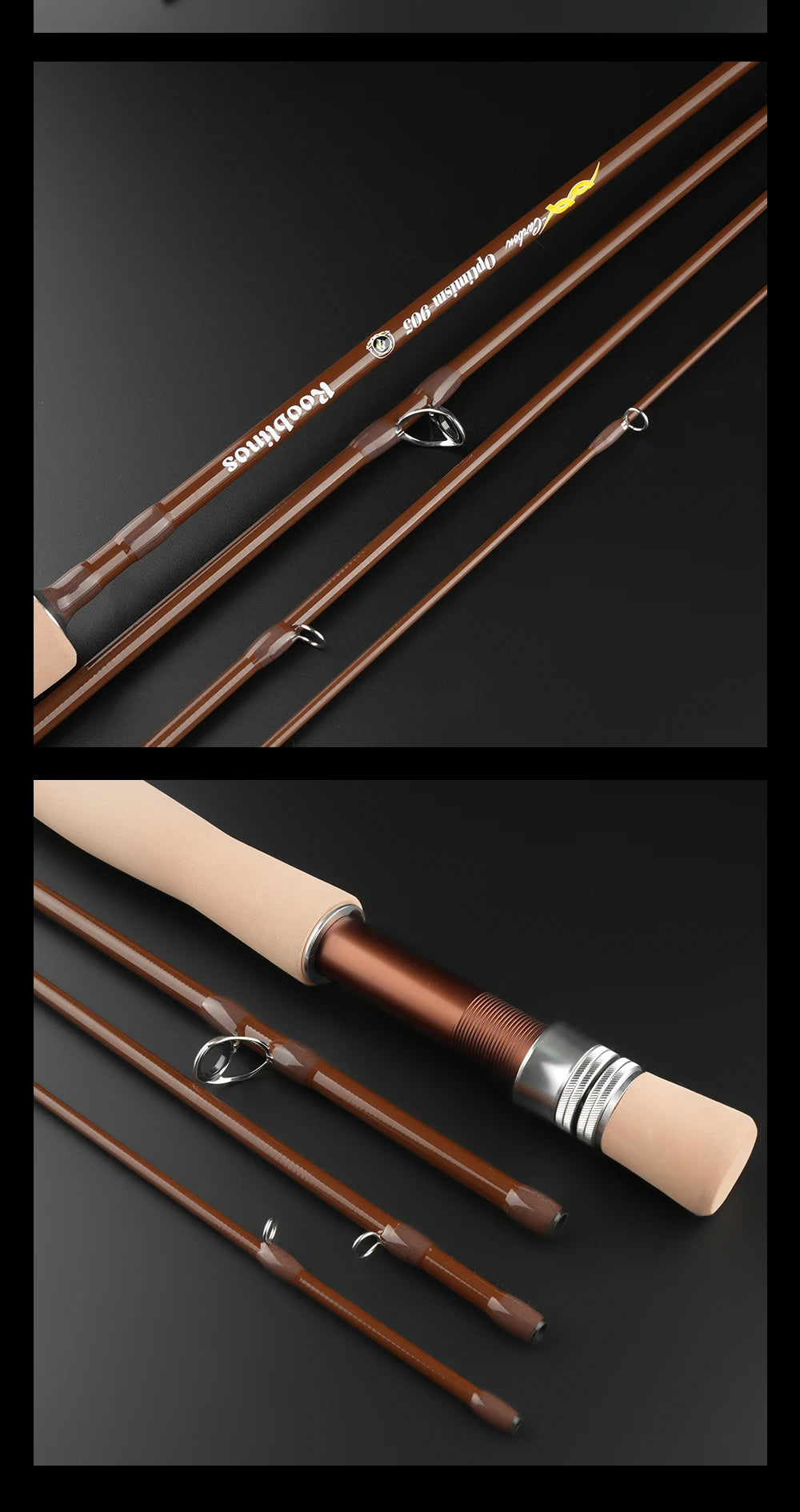 ROOBLINOS Flugfiskespö 4/5wt 9ft (2,7m) – Ultralätt Kolfiber Fast Action Sötvatten 2026