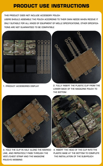 Taktisk FAST 5.56 Trippel Magasinväska Medium för Molle-system