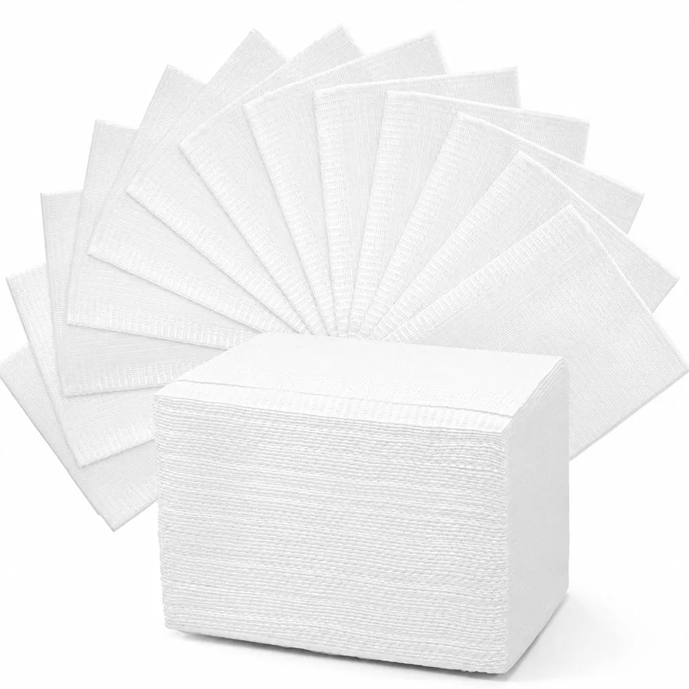 Disposable Tattoo Bibs 3-Ply Waterproof Dental Bibs Sheet Tattoo Table Covers Clean Pad for Nail Salon Dental Clinic Tattoo Shop