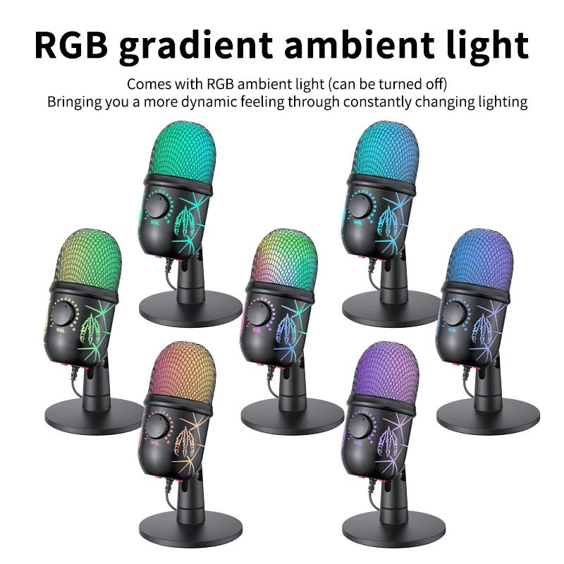 Basix USB-kondensatormikrofon med RGB och mute