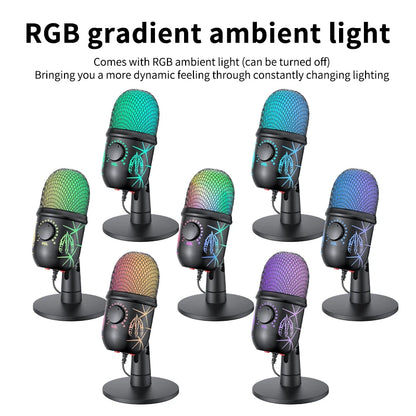 Basix USB-kondensatormikrofon med RGB och mute