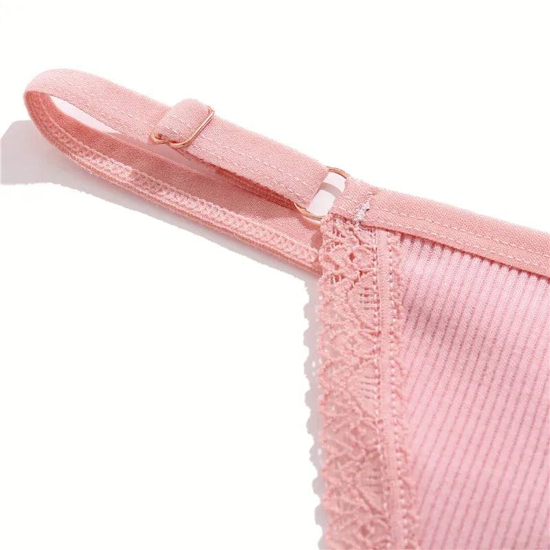 4Pc G-String Cotton Lace Women Thongs Lingerie Low Rise Panties Adjustable Waistband Straps Hipster Underwear For Girl Intimates