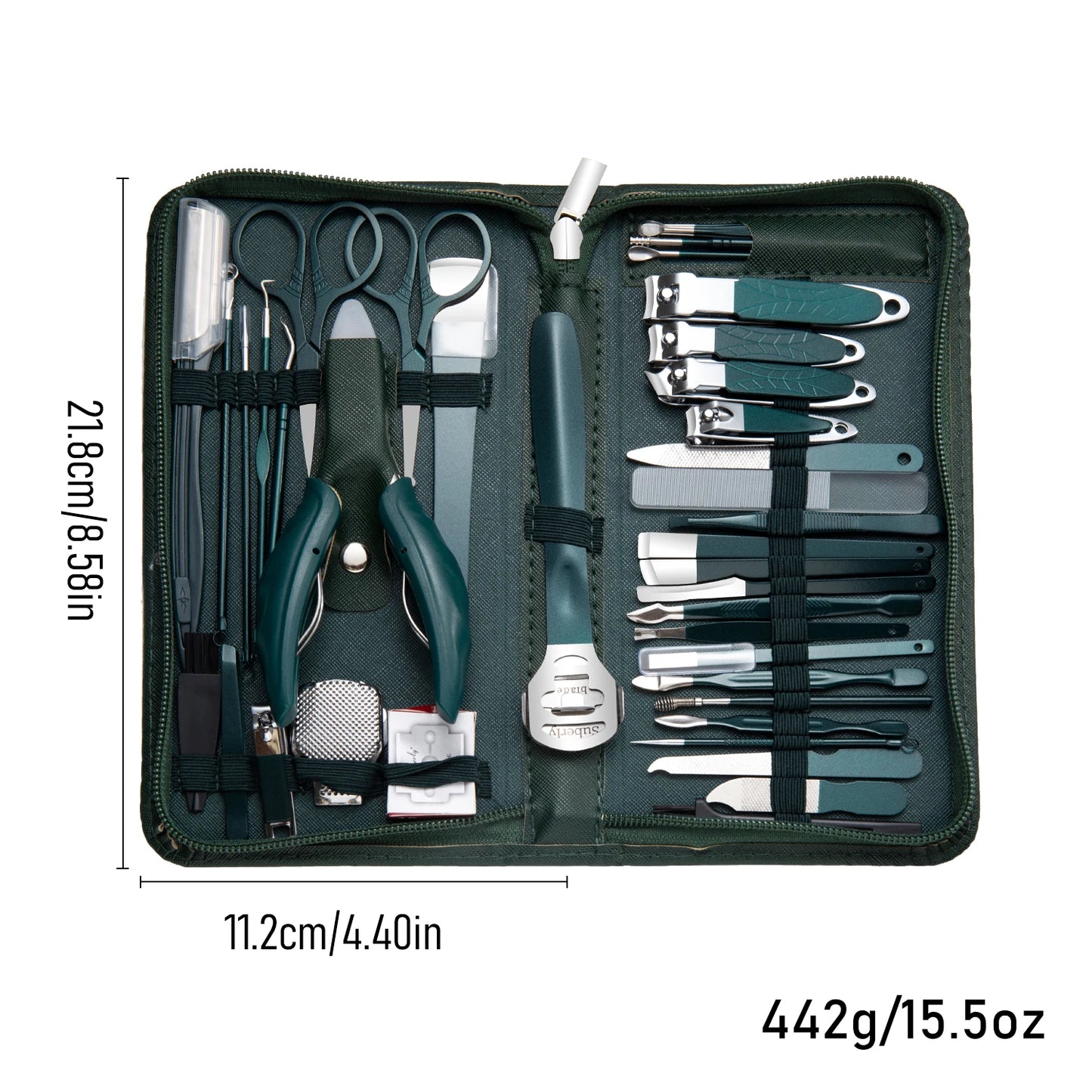 40Pcs Manicure Set Nail Clippers Kit Cuticle Scissors Stainless Steel Foot Care Tools with Leather Case Foot Rasps Callus Shaver