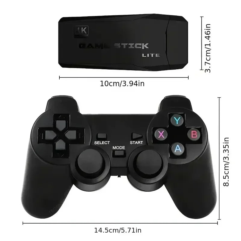 Retro Spelkonsol M8 Game Stick 64GB – 20 000 Spel 4K HDMI 2 Trådlösa Kontroller PS1/SNES/NES/GBA TV & PC
