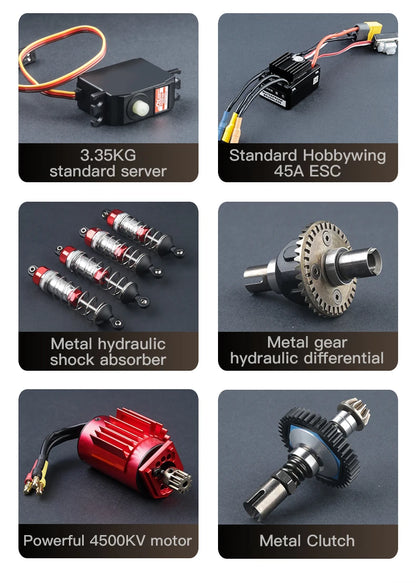KF16 1:12 High Speed Drift Racing 70KM/H Brushless Motor 4WD 3S 3200mah RC Off Road Car Monster Trucks Toys for For Kids Gifts