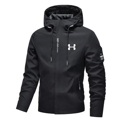 Herr Streetwear Hoodjacka – Casual Zip, Lös Passform, Utomhus Vindbrytare, S–XXXL