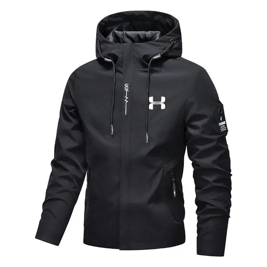 Herr Streetwear Hoodjacka – Casual Zip, Lös Passform, Utomhus Vindbrytare, S–XXXL