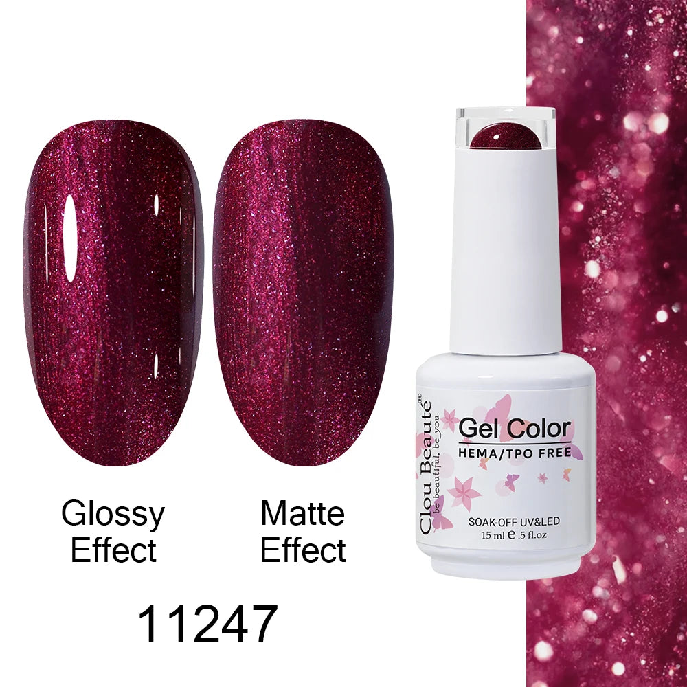 Clou Beaute Gel Nail Polish Neon Brown Royal Blue Red Green Pastal Nude Nail Art Varnishes Gel Lacquer Top Coat UV Gel Nail