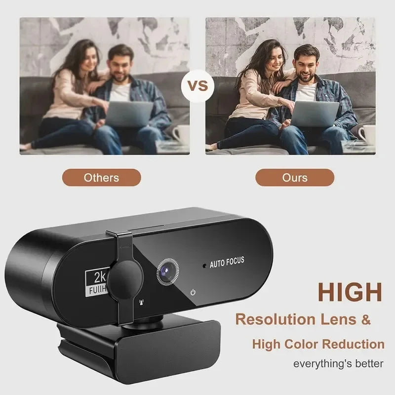 2026 Webcam 1080P Mini Camera 2K Full HD Webcam with Microphone 30fps USB Web Cam for Auto Focus PC Laptop Video Shooting Camera
