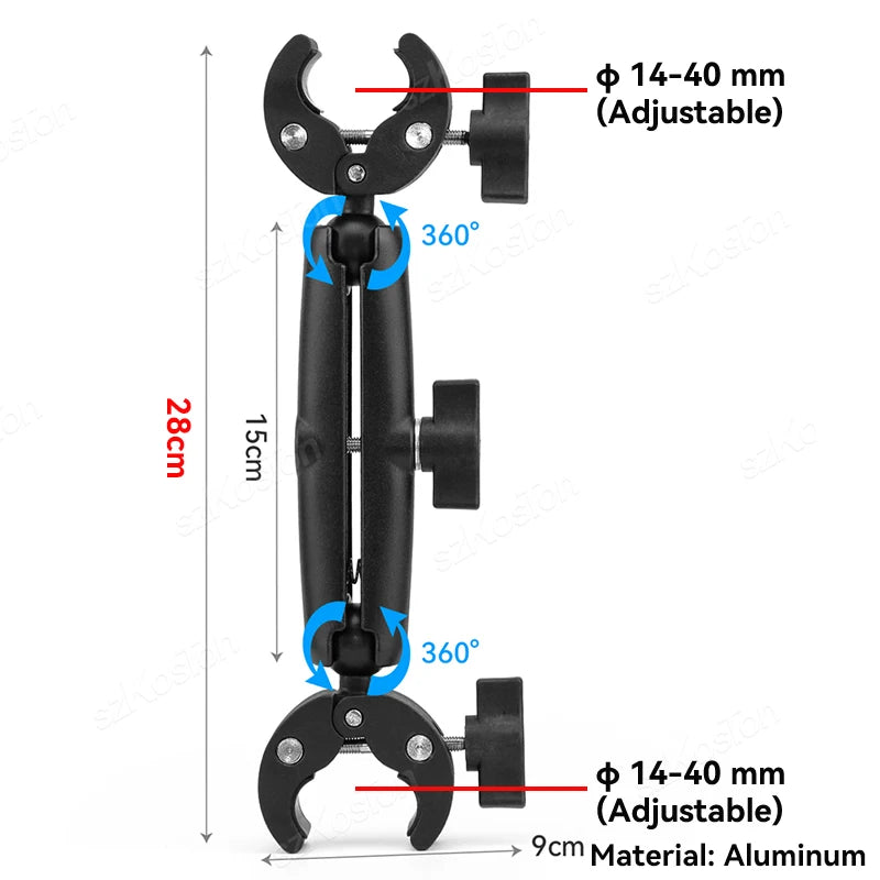 For Insta 360 X5 X4 X3 GO 3S Motorcycle Bicycle Clip Bracket for GoPro 13 12 11 DJI Action 6 Bike Selfie Stick Camera Accessory