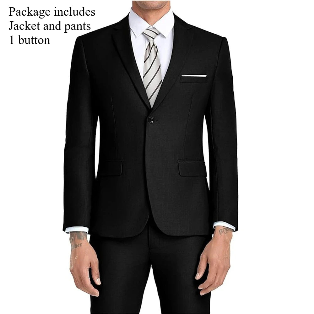 Men Suits Sets High Quality For Wedding Elegant 2 Pieces Jackets Pants Stretch Blazers Tailored Formal Full 2025 Costume