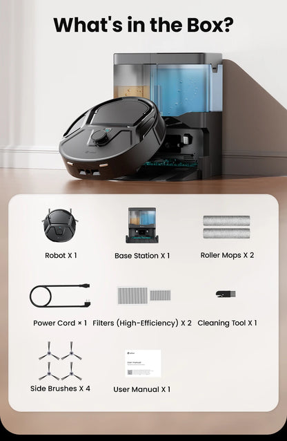 Lefant M265 Robot Vacuum Cleaner with Mapping, 20000Pa, Self-Cleaning Roller, Clean Water Wash, Laser dToF, Avoid PSD, Anti-Tangle, Compact, WiFi 2.4G/5G/Alexa/APP