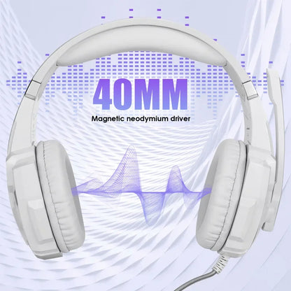 XIKCУ G9000 Gaming Headset Over-Ear – 3,5mm + USB LED-belysning Mikrofon Djupt Bas Stereo PS5 PS4 Xbox PC Laptop Röd Blå Vit