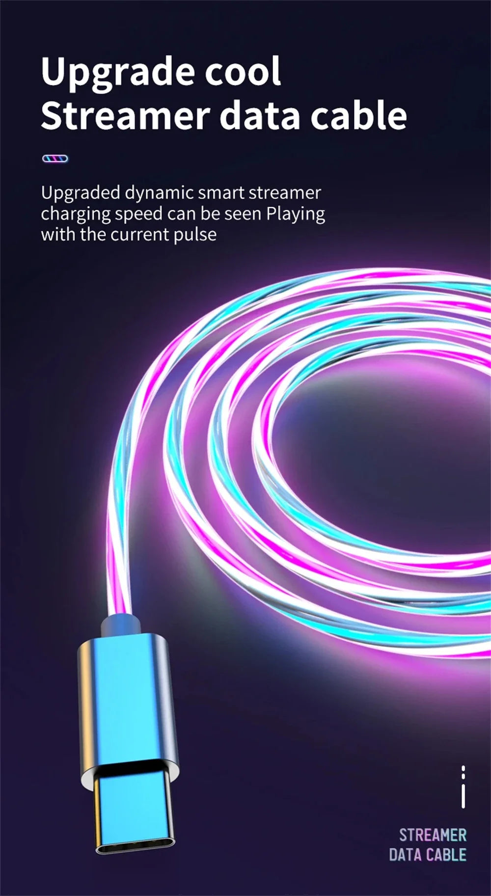USB 3-i-1-kabel med LED-belysning