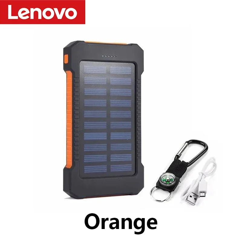 Lenovo 500000mAh Solar Power Bank Portable Large Capacity Super Fast Charging External Battery for iPhone Outdoor Emergency