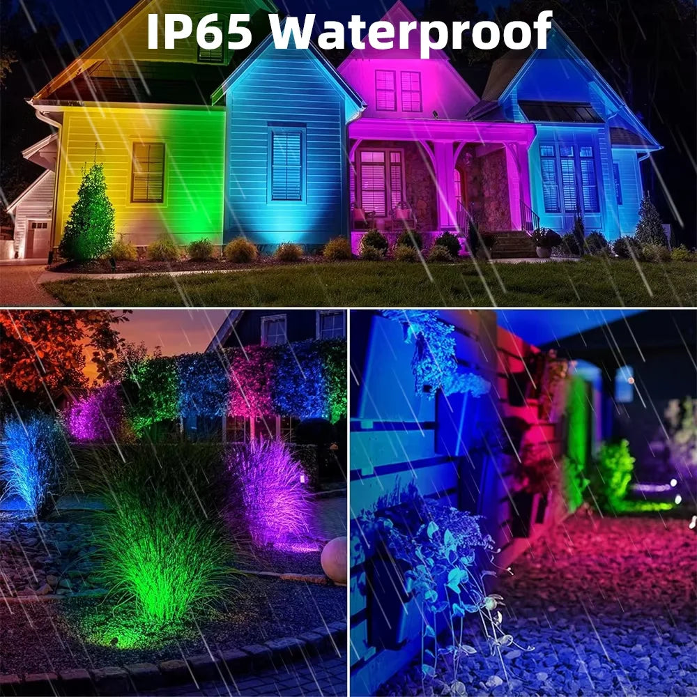 Smart Utomhusspot Trädgård – App & Fjärr, RGB/Varmvit, IP65, 16 Milj Färger, 4/6/12-pack, EU/US