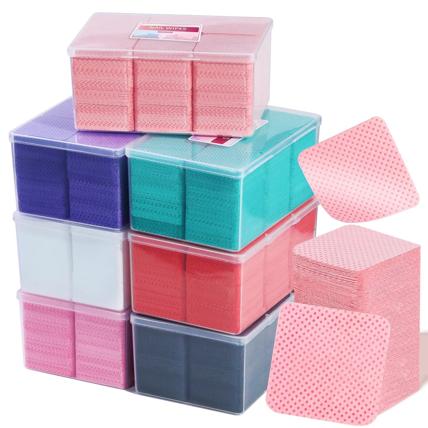 1080pcs Boxed Nail Art Lint-Free Eyelash Glue Wipes Paper Gel Polish Remover Clean Glue Cotton Pads Beauty Cleaning Tools