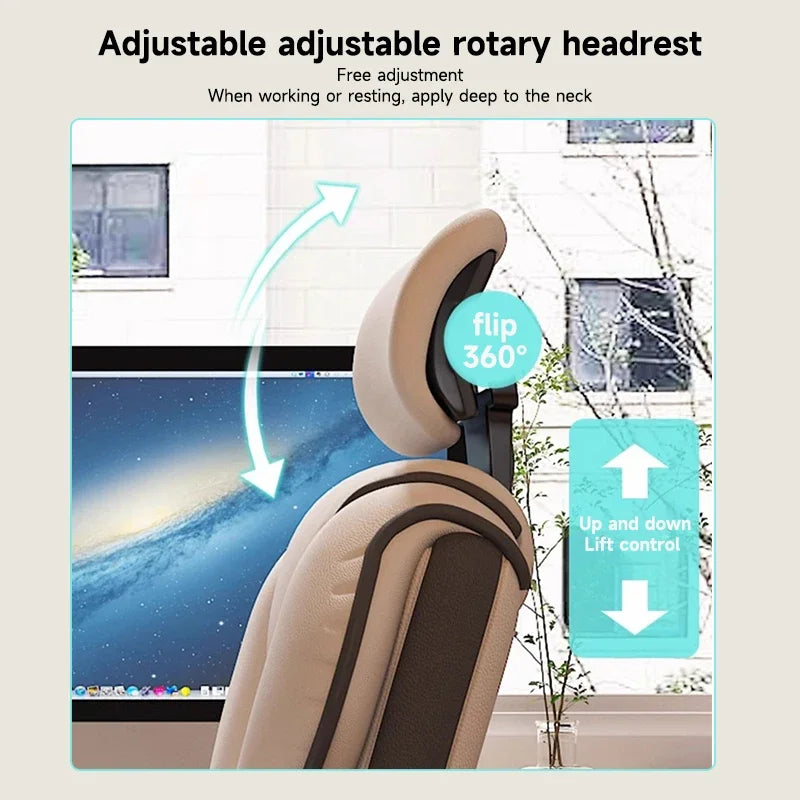 Ergonomic Executive Computer Chair High Back Adjustable Height PU Leather Tilt Lock Recliner Office Chair with Thickened Seat