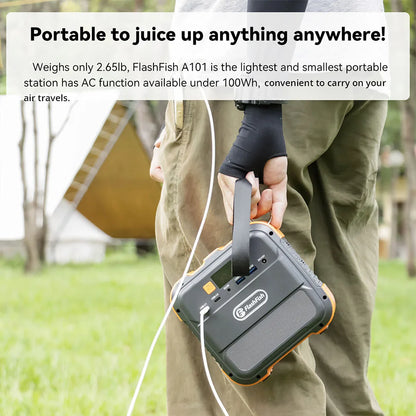 Flashfish A101 120W 98Wh 26400mAh Portable Power Station Backup Solar Generator for Outdoor Travel Camping Home SOS Flashlight