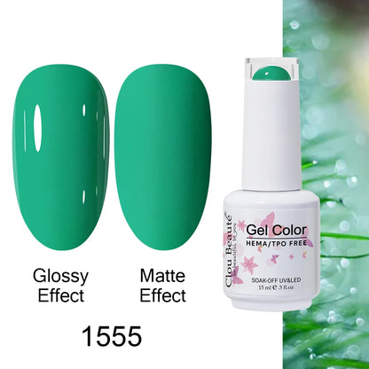 Clou Beaute Gel Nail Polish Neon Brown Royal Blue Red Green Pastal Nude Nail Art Varnishes Gel Lacquer Top Coat UV Gel Nail
