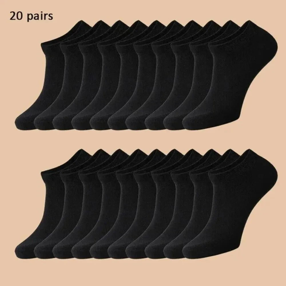 Unisex Båtsockor – Tunna, Andningsbara, Anti-lukt, 6–40-pack, Svart/Vit/Grå
