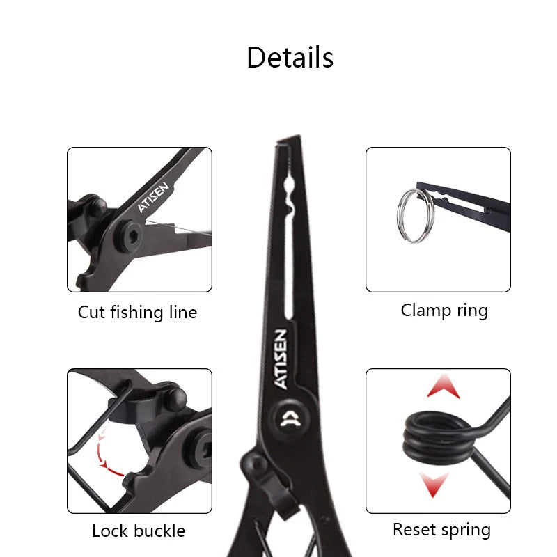 Fishing Pliers + Small Fish Grips ABS Multifunctional Tool Outdoor Portable Lure Pliers